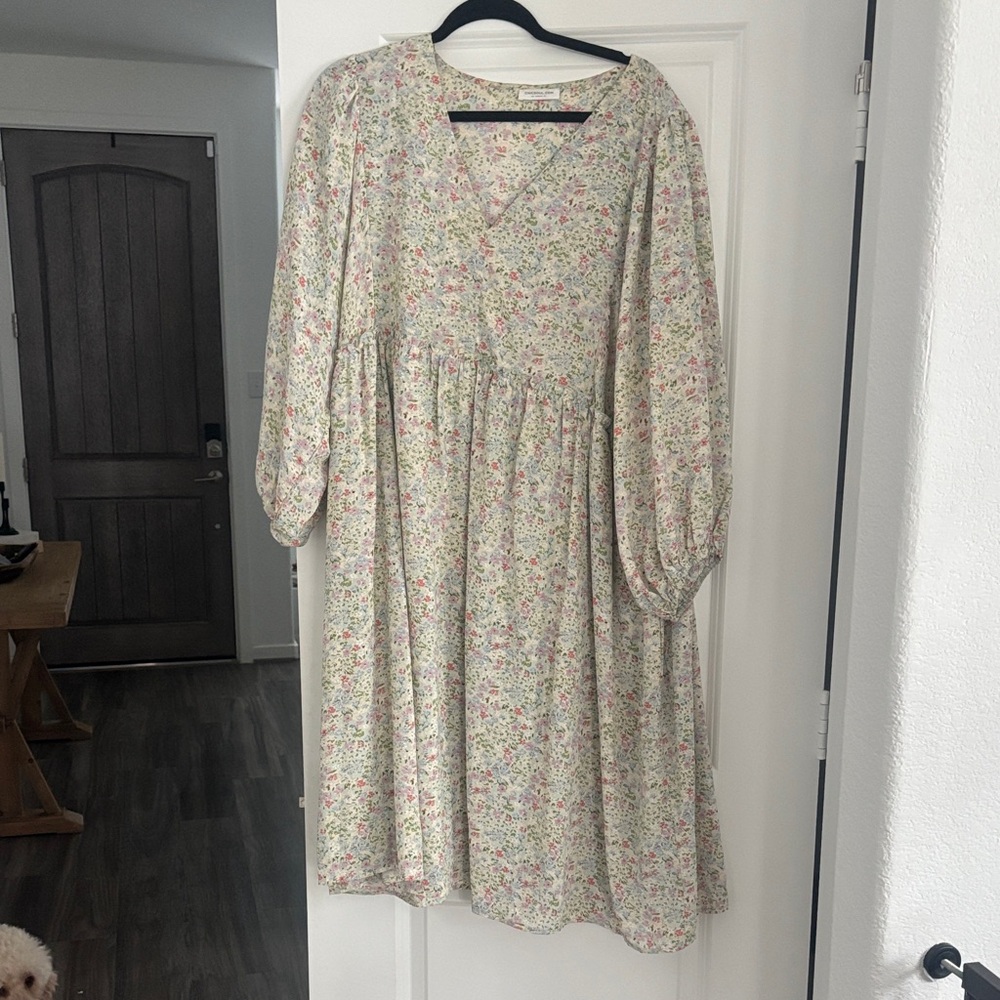 Chic Soul Floral Dress - Cream Multicolor